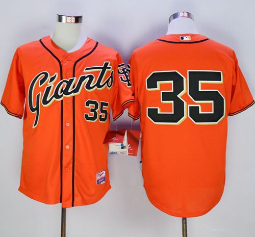 Giants #35 Brandon Crawford Orange Alternate Cool Base Stitched MLB Jersey